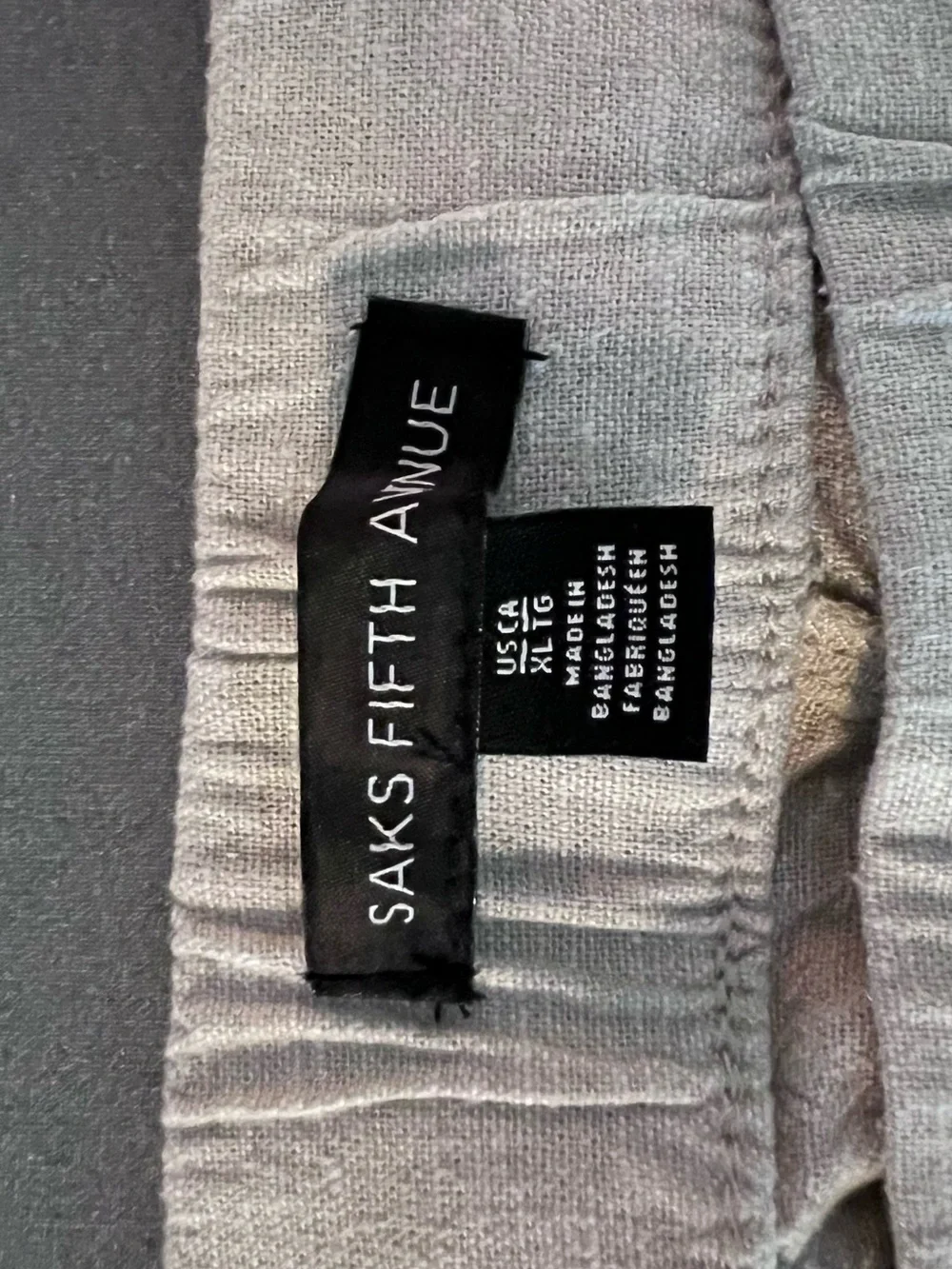 (2) Saks Fifth Avenue Men's Drawstring Linen Joggers in Beige and Light Gray